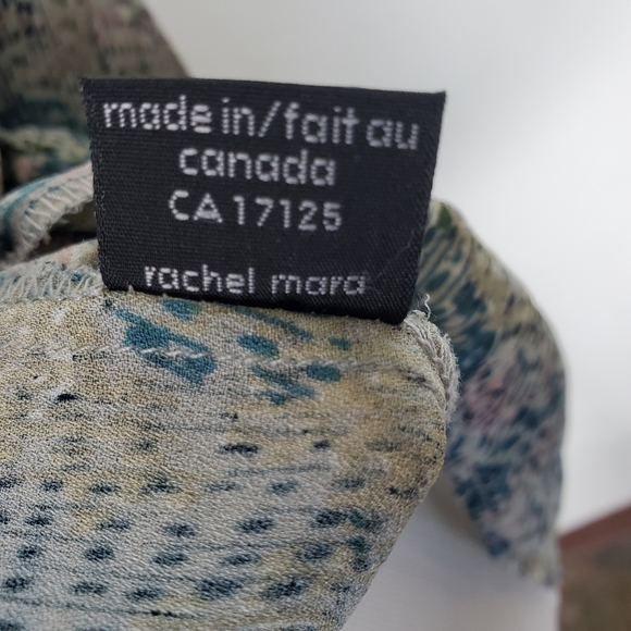 Rachel Mara Blouse Top Silk Abstract Impressionist Boho Cottagecore Artsy - Picture 9 of 10